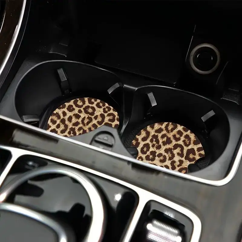 Car Coaster, Round Anti-slip Car Cup Holder Pad, Neoprene Car Cup Holder Coaster, Universal Car Interior Decoration Accessories