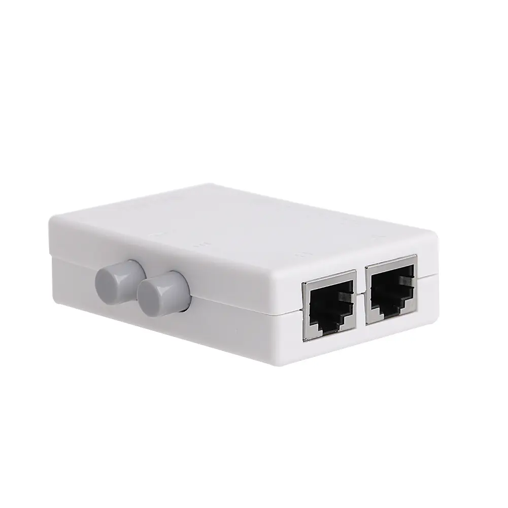 Mini 2 Port 2In1/1In2 RJ45 Network/Ethernet Switcher Manual Sharing Switch Box