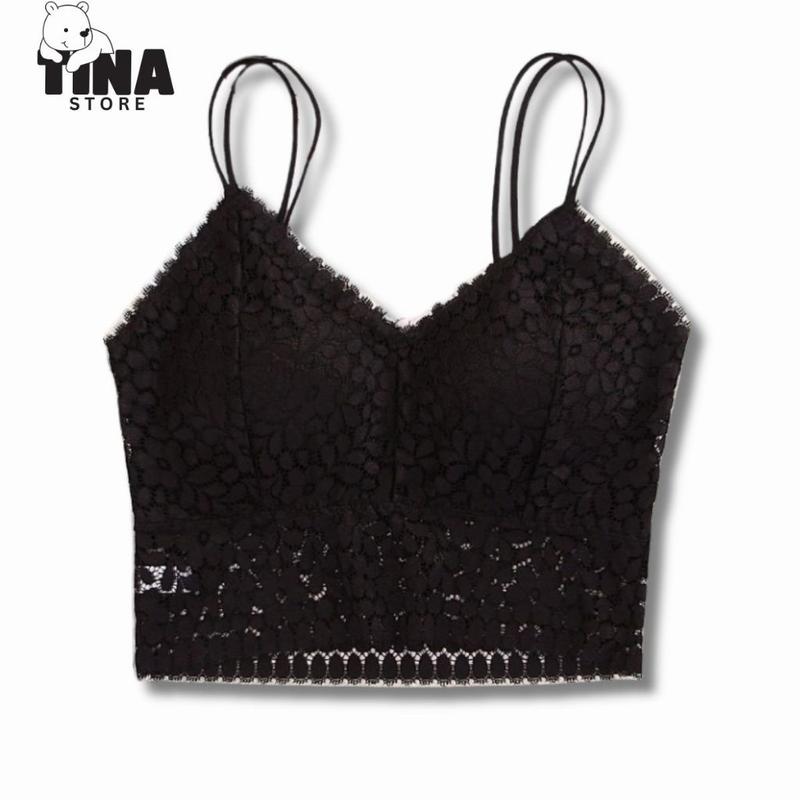  Áo Bra Ren Hoa  8812 Áo Bra 2 Dây Có Mút Ngực Dáng Croptop Cho Nữ 