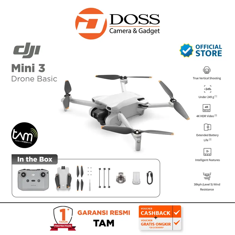 DJI Mini 3 Drone Basic Garansi Resmi 1