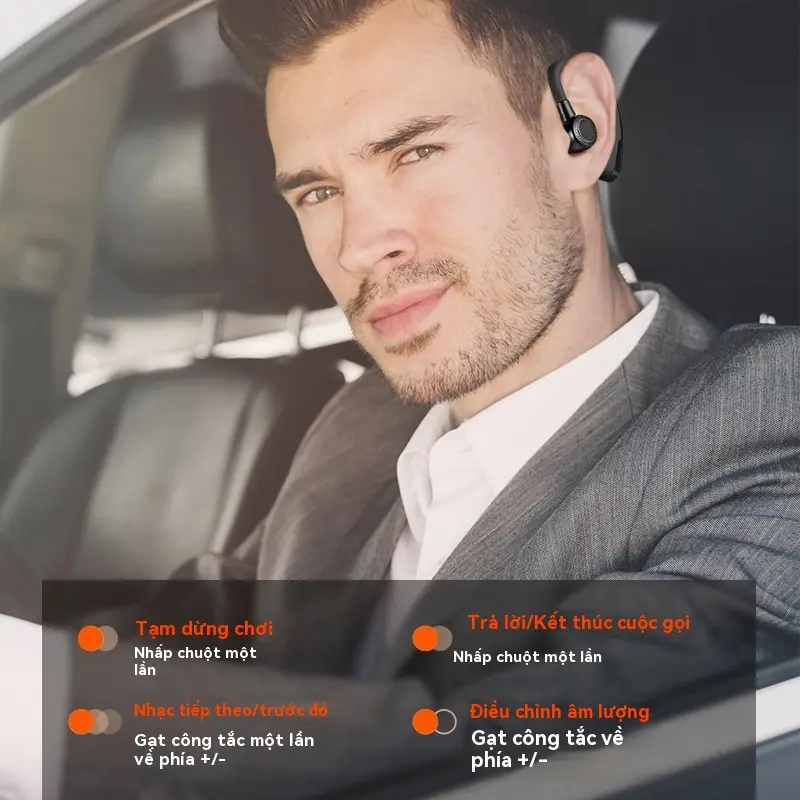 Tai nghe không dây tương thích Bluetooth V9 Business, Hi-Fi, Hands Tay miễn phí với mic - Nghe Nhạc, Nhét Tai 7