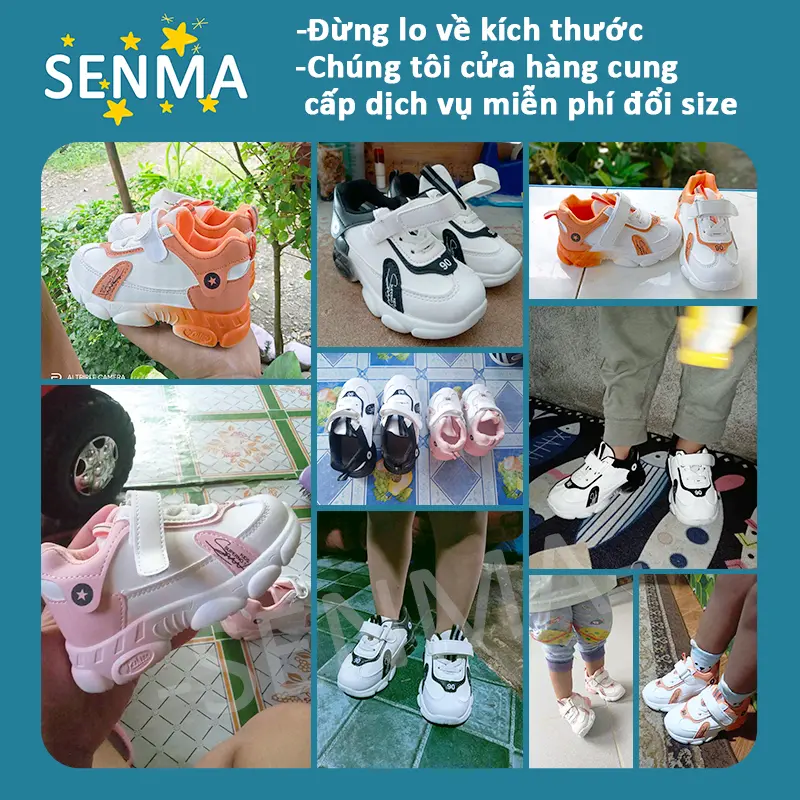 SENMA Giày thể thao cho bé gái 1 tuổi đến 6 tuổi giày trẻ em bé gái 4