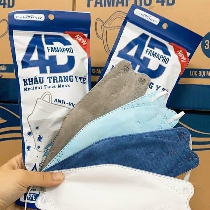 Thùng 300 cái khẩu trang KF94 Famapro, khẩu trang 4d Famapro thùng 300 cái