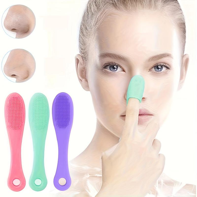 1/3pcs Soft Silicone Nose Brush Cleanses Face Removing Blackheads Cleaning Brush Nose Wing Cleaning Exfoliating Face Wash Brush Care Tool 2