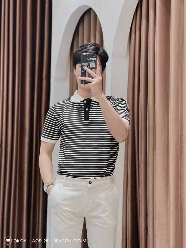 Product Introduction of Áo Polo Nam Mẫu Phối Sọc Ngang BỜM SHOP (Beacon Denim cũ) Chất Cotton Pha Poly Mã AOPL25 Menswear Top 30