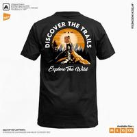 Gambar AVTECH - T-Shirt Kaos  Pria Wanita Lengan Pendek Outdoor Gunung Casual Cotton Combed - DISCOVER THE TRAILS - Hitam, XL dari Avtech Adventure Technology Kota Administrasi Jakarta Timur 2 Tokopedia