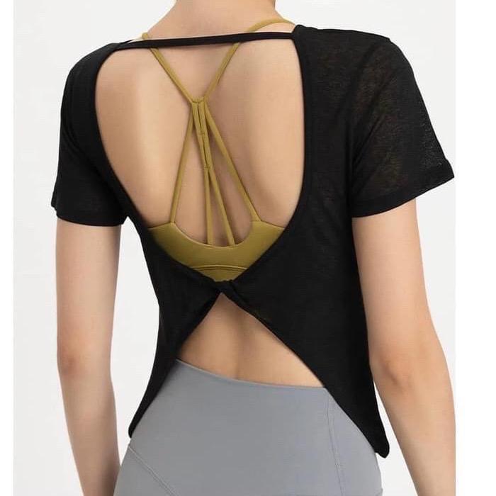 Áo Tanktop Thể Thao Tập Gym Chạy Bộ Nữ Yumiisport Tay Ngắn Hở Lưng Form Rộng Vải Lưới Mè Thoáng Khí Thấm Hút Nhanh Khô 8