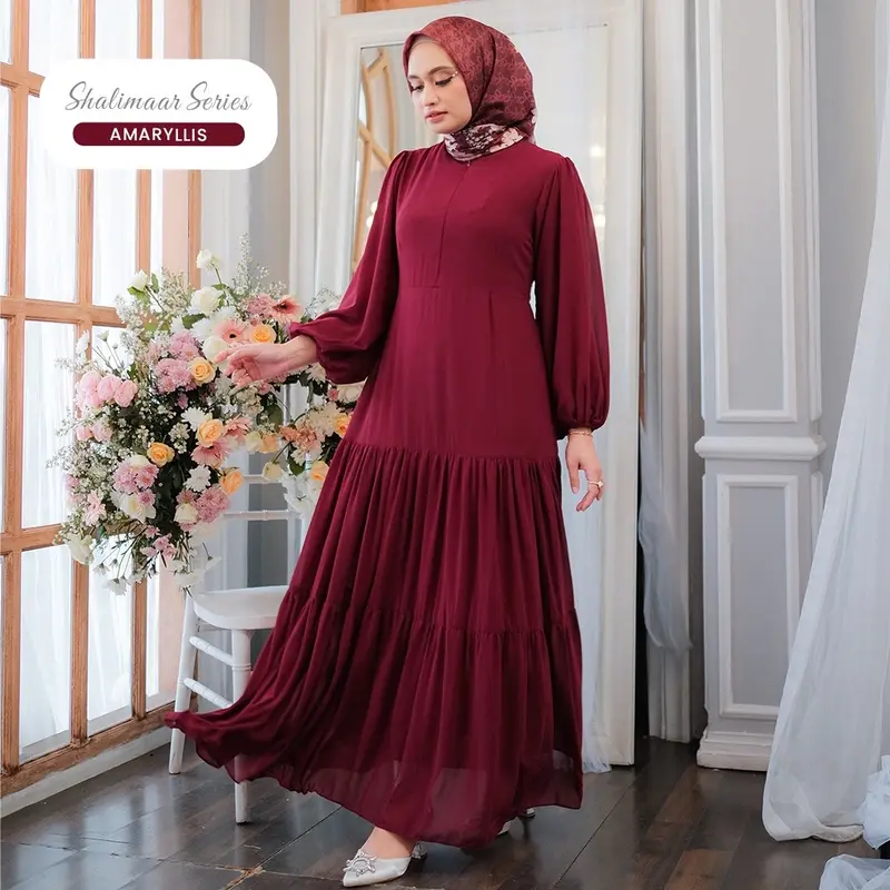 Gamaleea - Shalimaar Dress X ShellaAlazta / Dress Wanita / Gamis Muslimah / Dress Pesta Bahan Cerruty Mewah / Busui Friendly 4