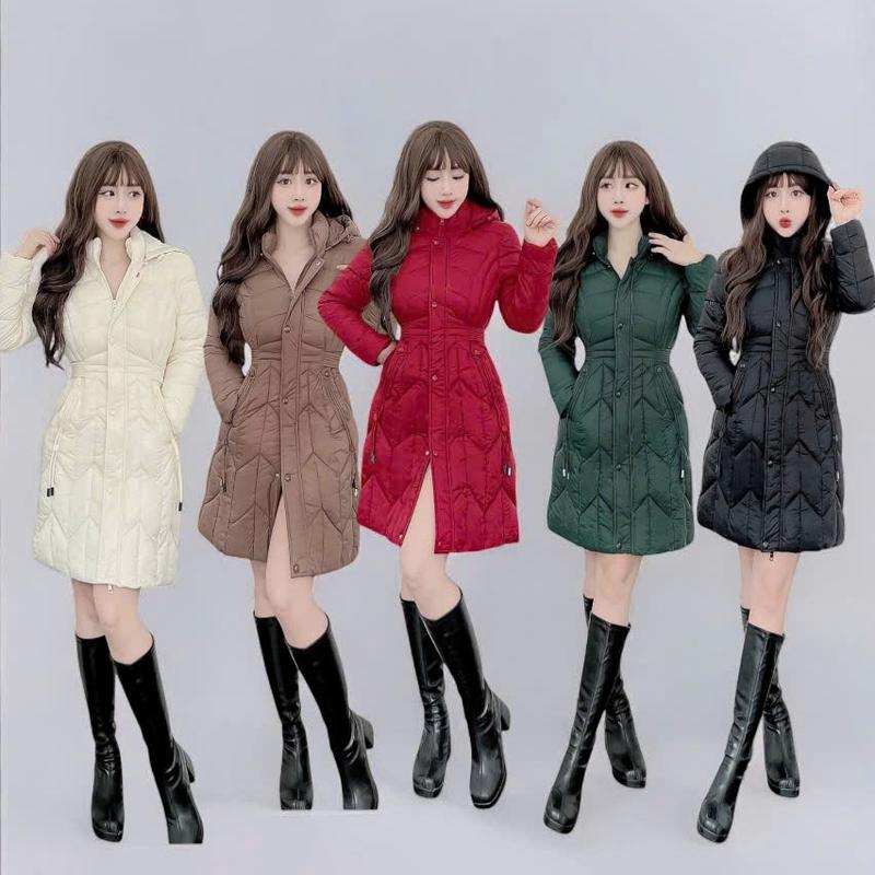  G9263 Áo Phao Dáng Dài Nữ Siêu Nhẹ Dày Ấm Thời Trang 