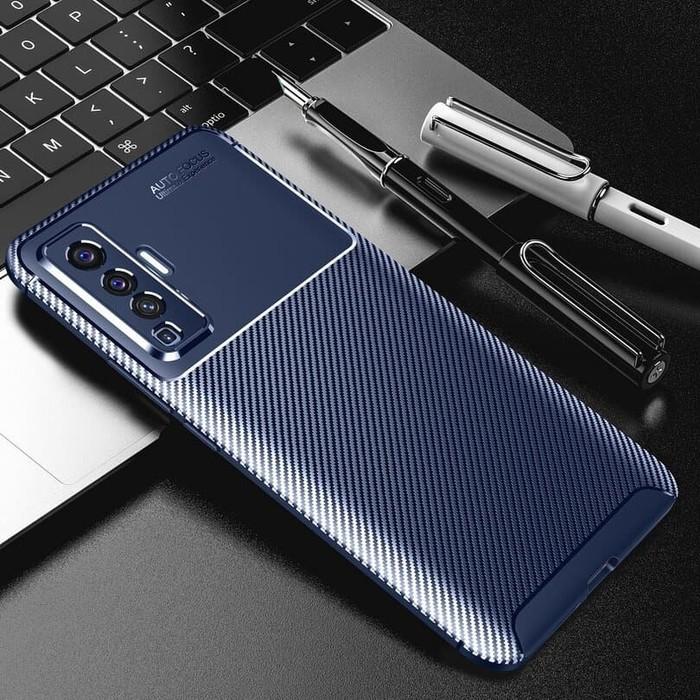 Casing HP Vivo X50 X 50 Pro Carbon Motif Soft Case Back Cover Softcase 1