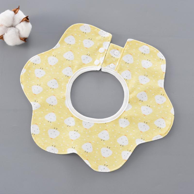 Product Introduction of 360° Baby Bibs Cotton Feeding Flower Shape Bib Aprons Fruits Toddler Cute  Infant Newborn Scarfs Saliva Towels Burps Clothes 5