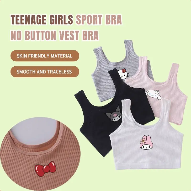 Kids Development Period Vest Bra No Button Anti-bump Underwear For Primary School Students Skin-friendly and Breathable No Steel Ring Kids Vest Bra