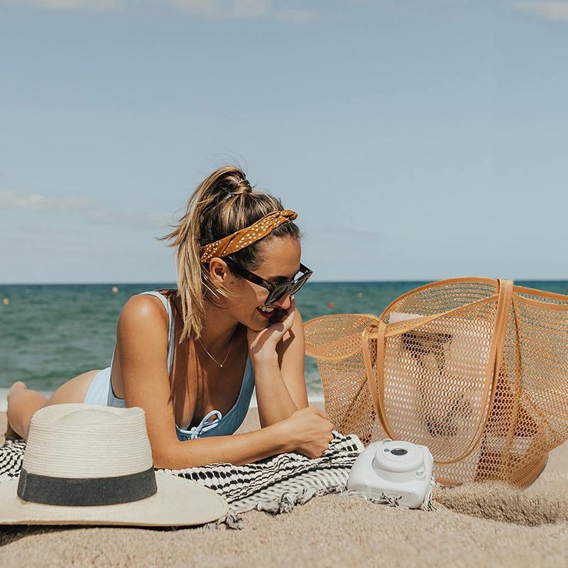 Mesh Beach Bag, Waterproof Woven Straw Beach Bag with Inner Bag, Summer Camping Travel Bag, Mother Plot Gift 5