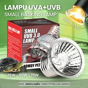 ND-10 Nomoy Lampu Kecil UVA UVB Halogen 25W 50W 75W Penghangat Pemanas Reptile Reptil Torto Sulcata Kura Air Brazil