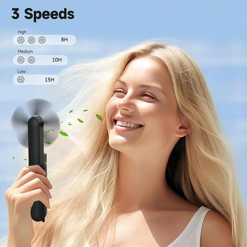 Portable Mini Fan, 1 Count 1200mAh Rechargeable Handheld Fan, Multifunctional Foldable Small Desktop Fan with Power Bank Function, Cooling Fan for Home 0
