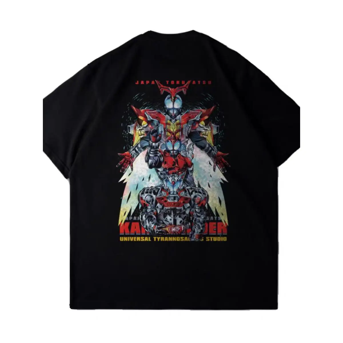 [COD] Heavy short-sleeved T-shirt, the same for men and women, summer 2025 new trendy brand ruffian handsome printed loose round neck casual top