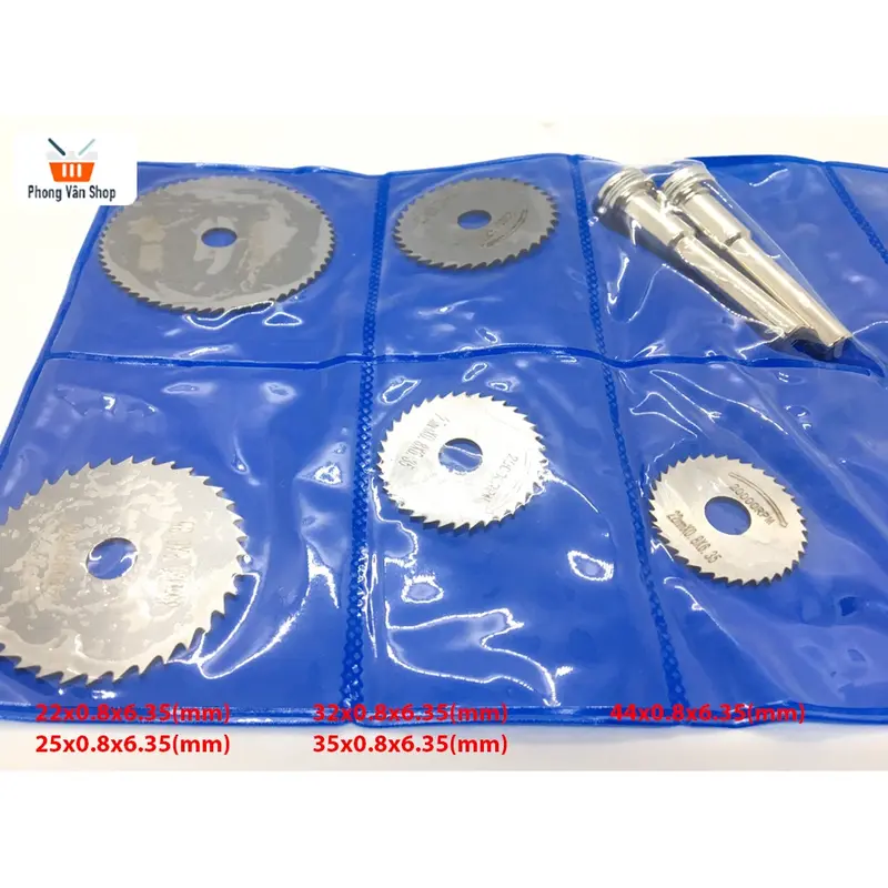 Bộ 5 lưỡi cưa cắt + kẹp lưỡi - trục 6mm 3.2mm 2