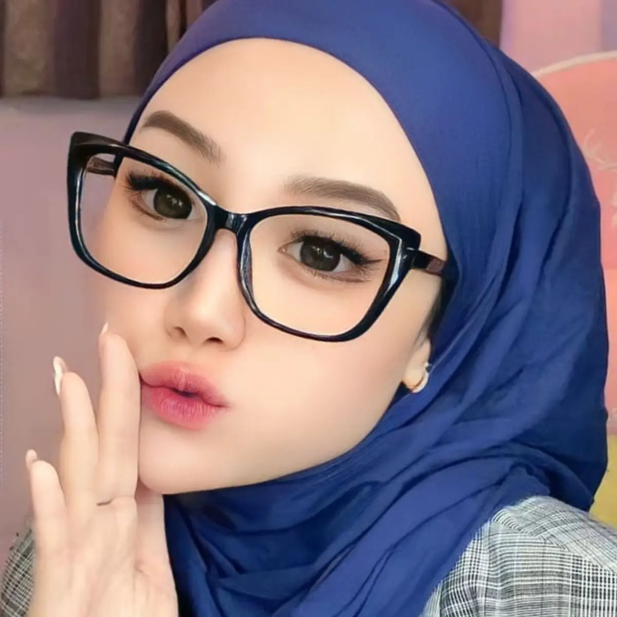 kacamata kotak andeene wanita photocromic 2001 Antiradiasi Bluecromic Frame