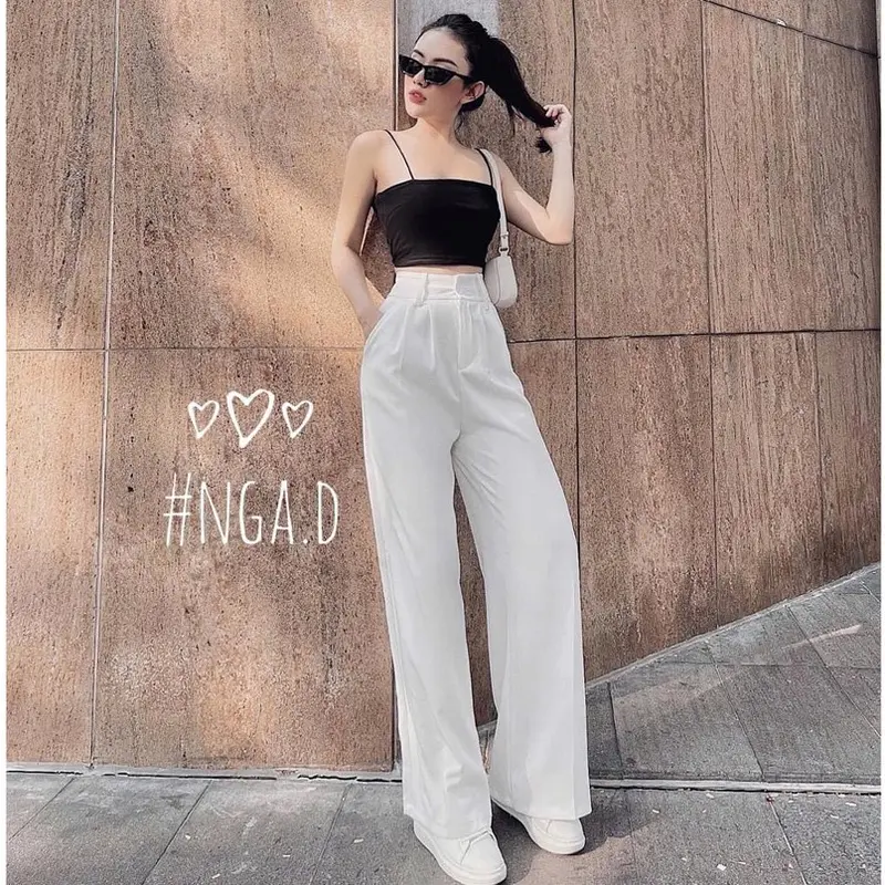 QUẦN ỐNG RỘNG CHUN SAU VẢI LỤA HÀN CAO CẤP 3