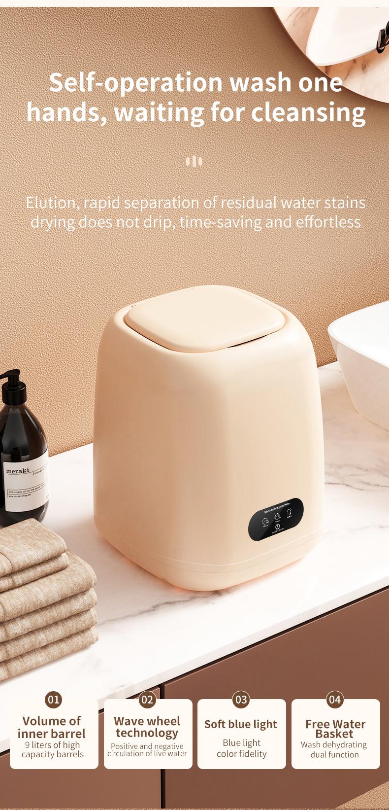 Product Introduction of Baby Mini Washing Machine Ultra-Clean Washing Machine Small Pulsator for Rental Home Large Capacity Wash and Dry Combo 4