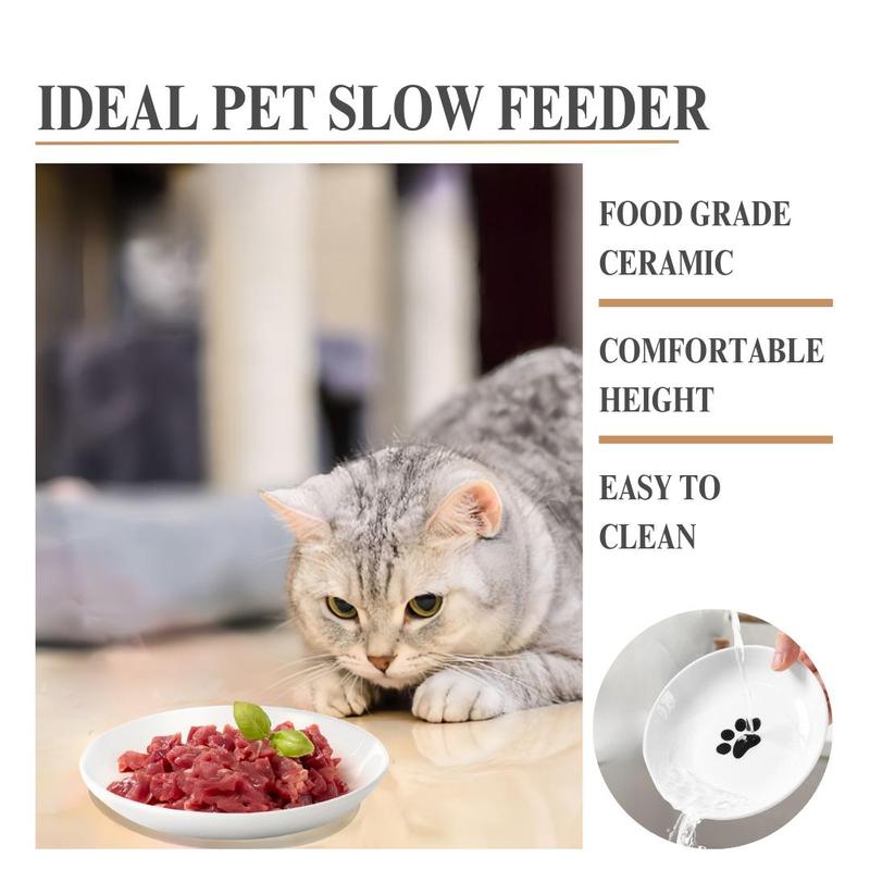 Product Introduction of Cat Paw Pattern Pet Bowl, 4 Counts/set Pet Feeding Plate, Pet Feeding Supplies for Cats and Small Dogs, Easy to Clean, Suitable for Feeding, Drinking 6
