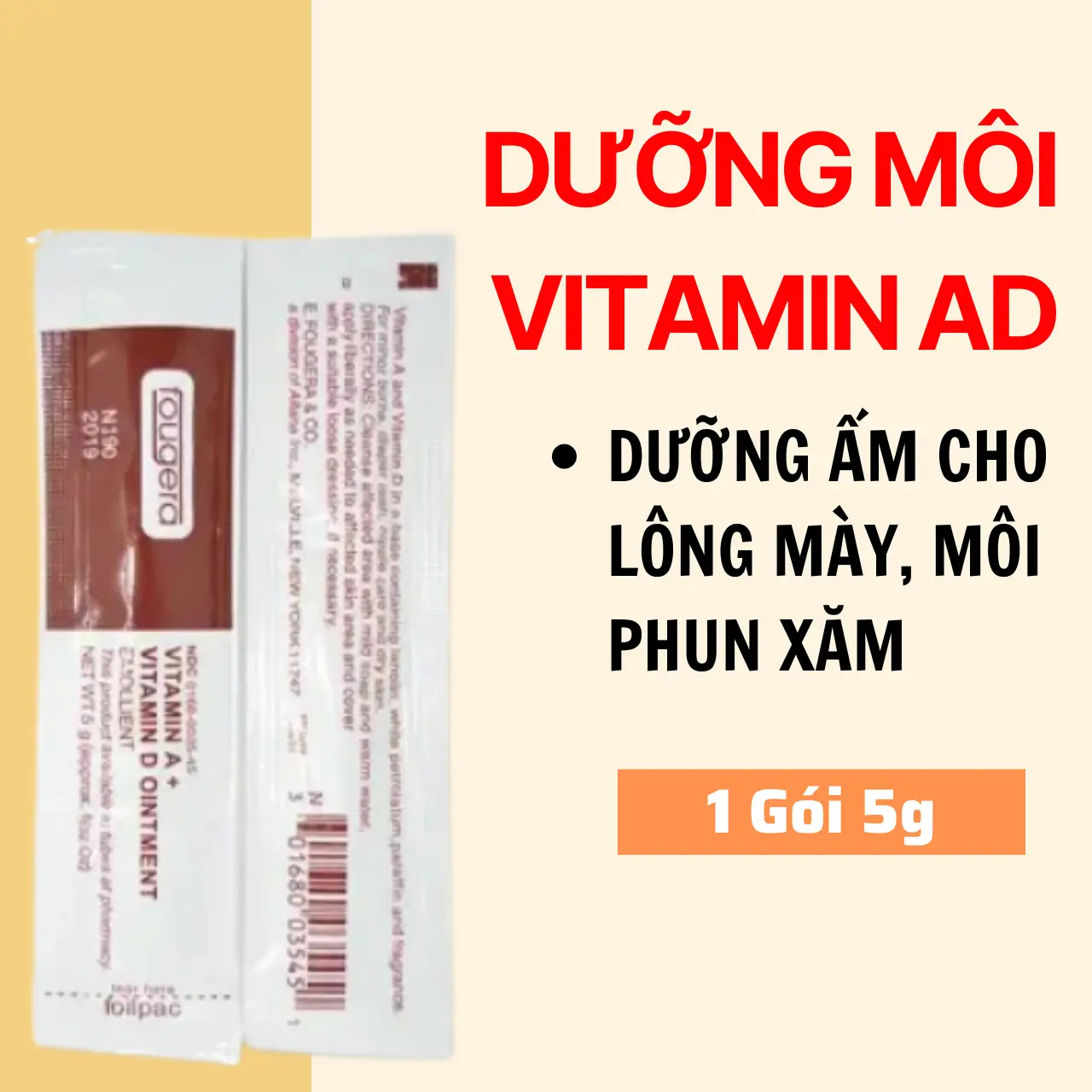 Gói dưỡng môi, dưỡng phun xăm vitamin AD