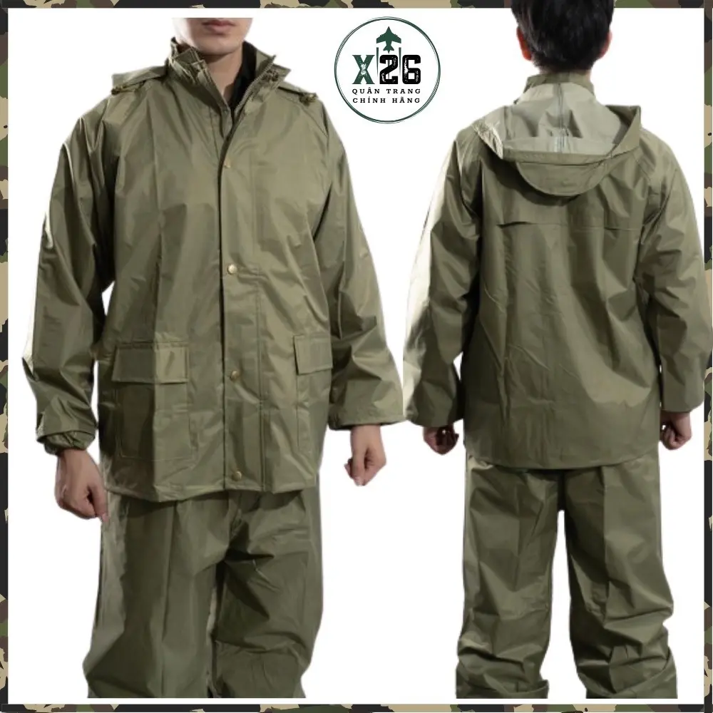 Bộ quần áo mưa cỏ úa QĐ công ty 26