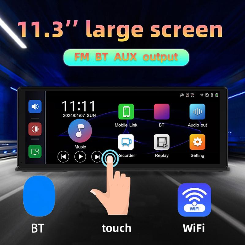 Product Introduction of GPS Tracking Dash Cam with 11 3 UltraWide Touch Screen For Carplay & For Android Support Full Screen Reversing 26