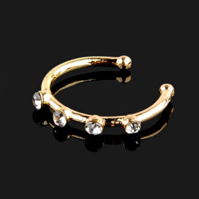 Product Introduction of Hao Shi Nose Pin Single No Need To Punch C Type Geometric Spiral Snake Steel Design Ring Nose 23