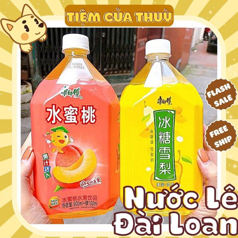 Nước Lê Đài Loan Trưng Đường Phèn Nước Ép Lê Đào Nước Ép Hoa Quả Kangshifu Chai 1000ML