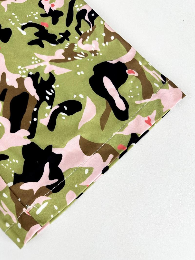 Product Introduction of Women's All Over Camo Print Straight Leg Pants, Casual Comfy Trousers for Daily Wear, Ladies Bottoms for Fall & Winter 4
