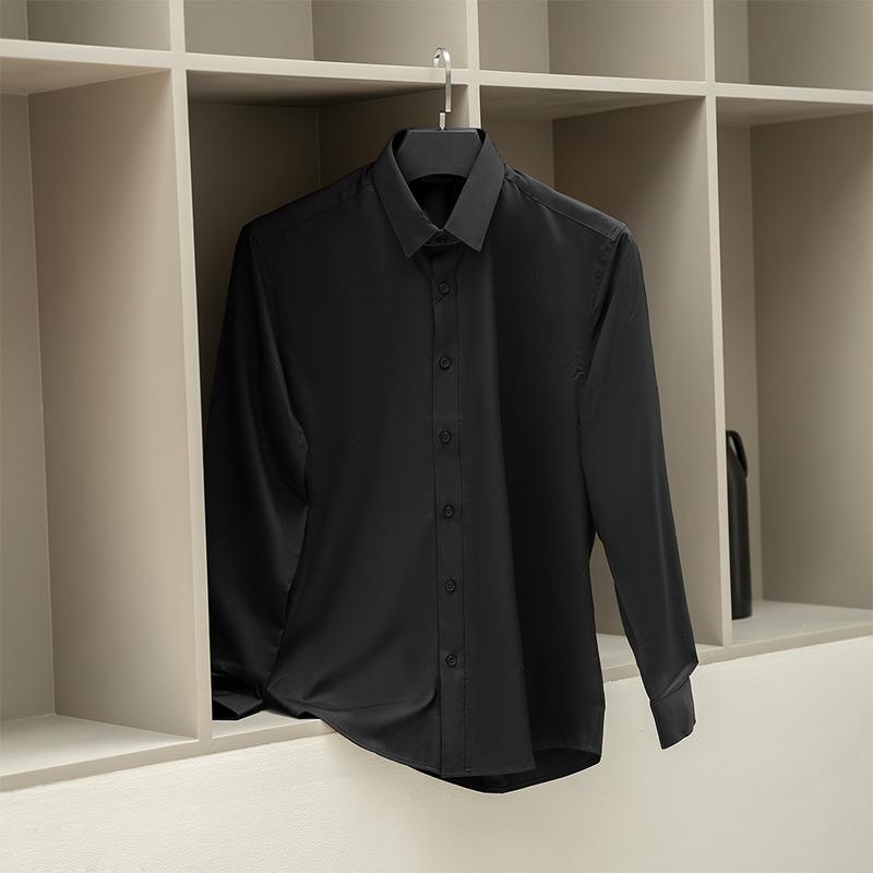  Áo SƠ MI Kaki lụa tay dài Hàn Quốc nữ cổ bẻ BASIC sang trọng lịch lãm thoáng mát Shirt Menswear Nhung 