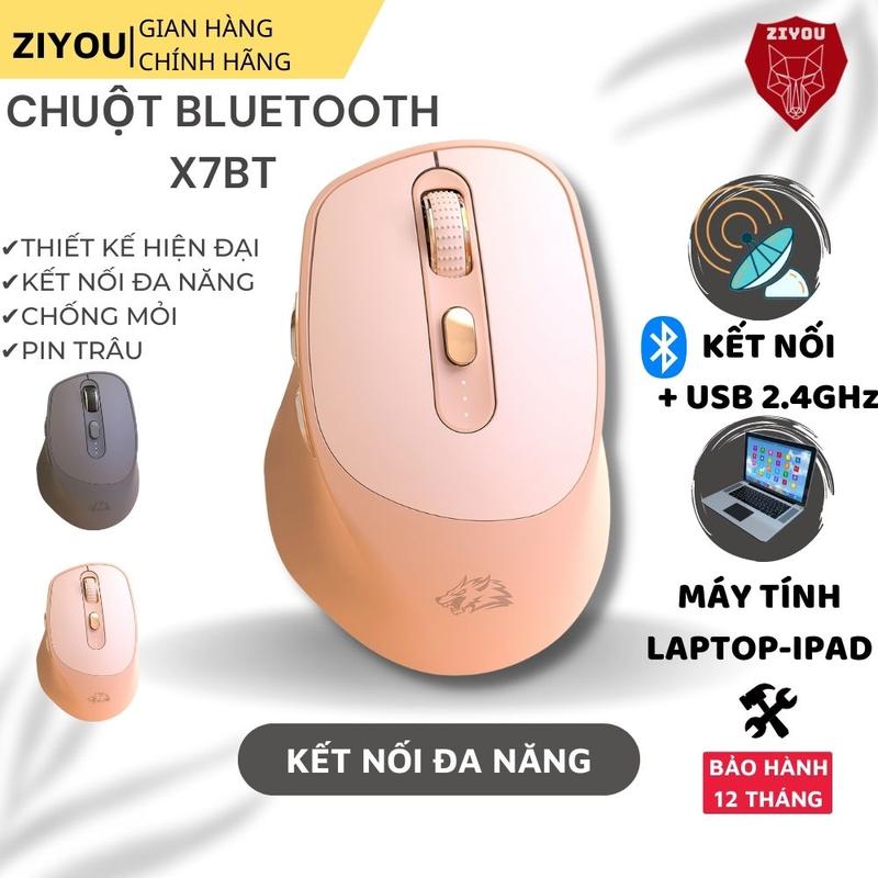 Chuột Bluetooth Không Dây Đa Năng Ziyou FreeWolf X7BT Thiết Kế Công Thái Học Chống Mỏi Pin Sạc