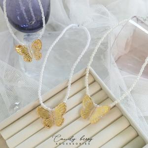 CandyBerry สร้อยคอลูกปัดแต่งจี้ผีเสื้อสีทอง สร้อยใส่เที่ยวคาเฟ่ ไปทะเล น่ารักมาก No.CN-024 สายสลิงเกรดพรีเมี่ยม ความยาว 38 ซม. + สร้อยต่อสำรอง 5 ซม. วัสดุโรเดียม ไม่ลอกไม่เป็นสนิม สำหรับแต่งตัวและเที่ยวทะเล