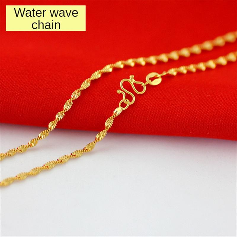 Vòng Cổ, Mạ Vàng Đồng Thau, Dây Chuyền Sóng Nước, Dây Chuyền Vàng Việt Nam, Dây Chuyền Xương Đòn, Thời Trang, Nữ Thần Rung Lắc Lư, Cung Cấp Trực Tiếp Cửa Hàng Vàng 4