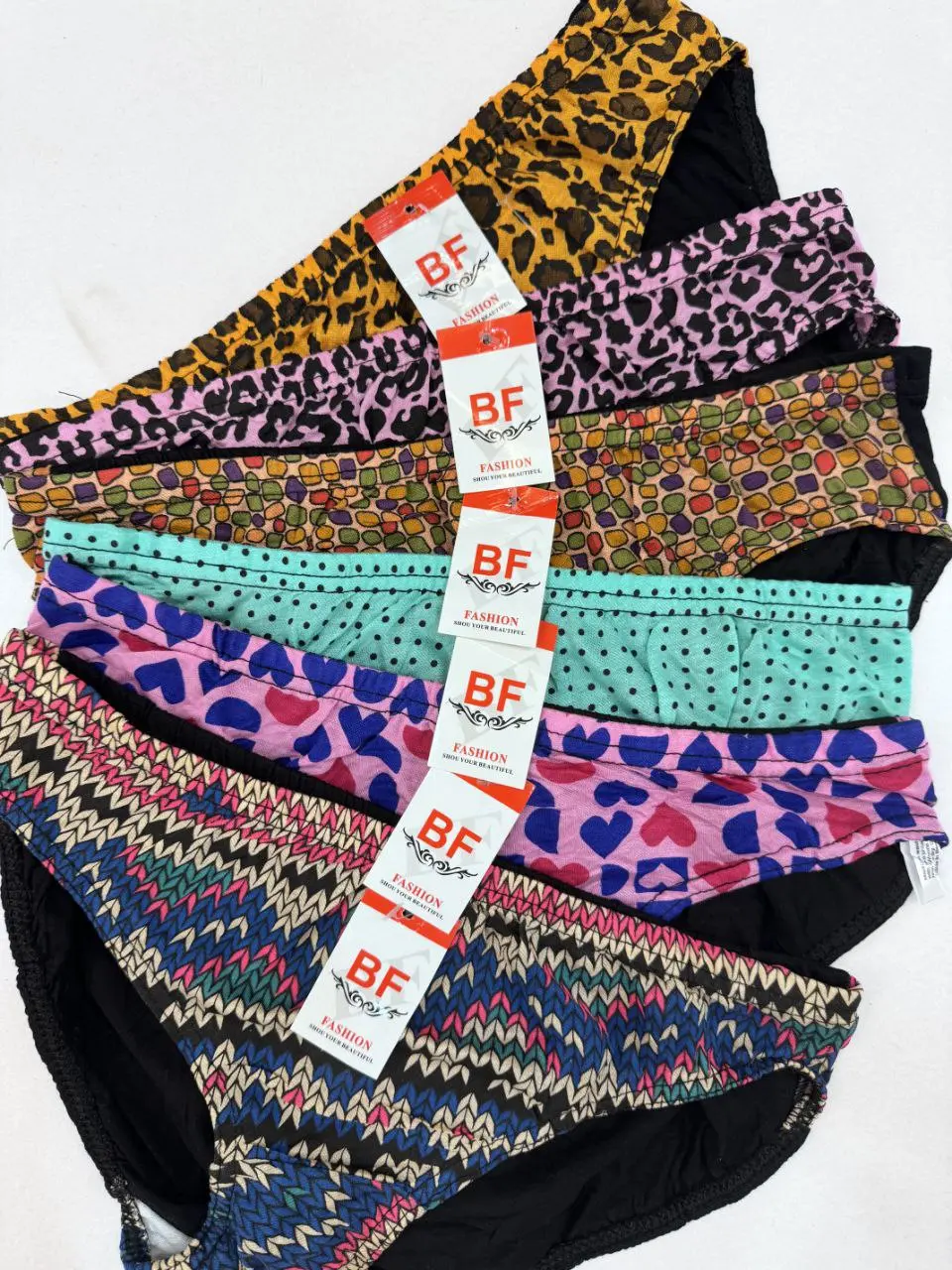 12/6PCS BF Graphic Panty Cotton Spandex Womenswear| Cotton and Spandex Material | Random and Assorted Design Color