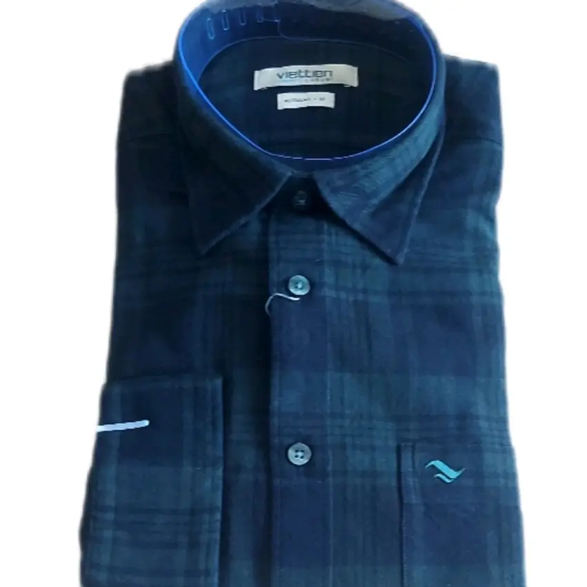Áo karô Việt tiến 100coton tay dài S_M_L_XL mã 0461