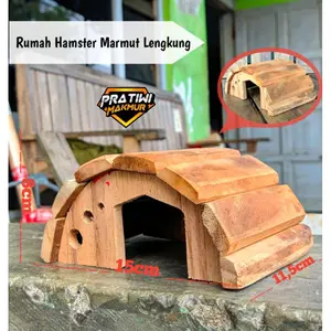 Rumah Hamster Marmud Unik Kayu Atap Lengkung Terlaris