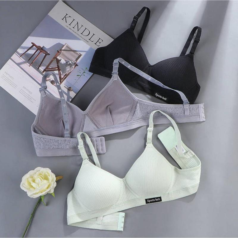 BH Bra Motif Garis Lurus Push Up Senam Zumba Yoga Pakaian Dalam Wanita Sports Belt B45 2