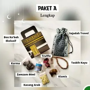 Paket Oleh-Oleh Haji dan Umroh Bentuk Ka'bah Hampers - Paket B