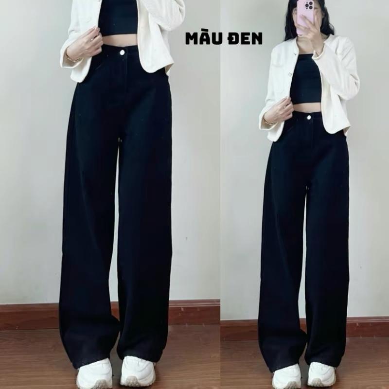 Quần jeans nữ ống suông trơn màu trắng - Qjeantron7448_P0K12 4