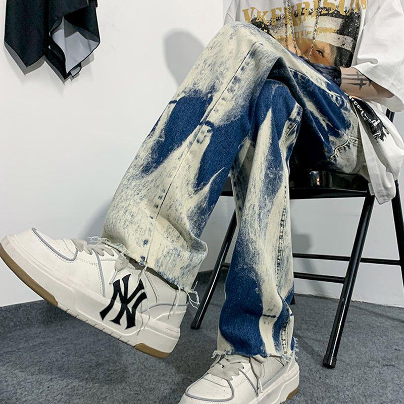 Quần Jean Gradient Phong Cách Tie-Dye Bất Đối Xứng Thiết Kế Phong Cách Đường Phố Cao Cấp Mỹ, Phiên Bản Mỏng Và Hẹp, Quần Ống Đứng, Chất Lượng Cao Cấp, Phong Cách 2024 0