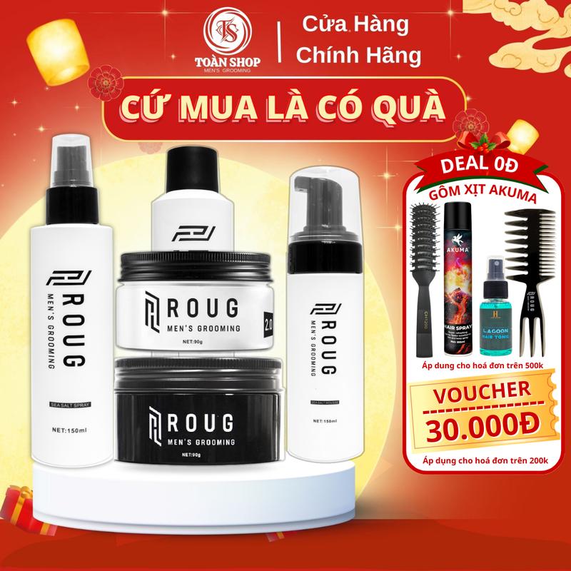 ROUG l Gôm & Sáp vuốt tóc Roug Matt Clay, Matte Clay 90g - Chính Hãng Singapo - new 2025 + Quà Tặng 0