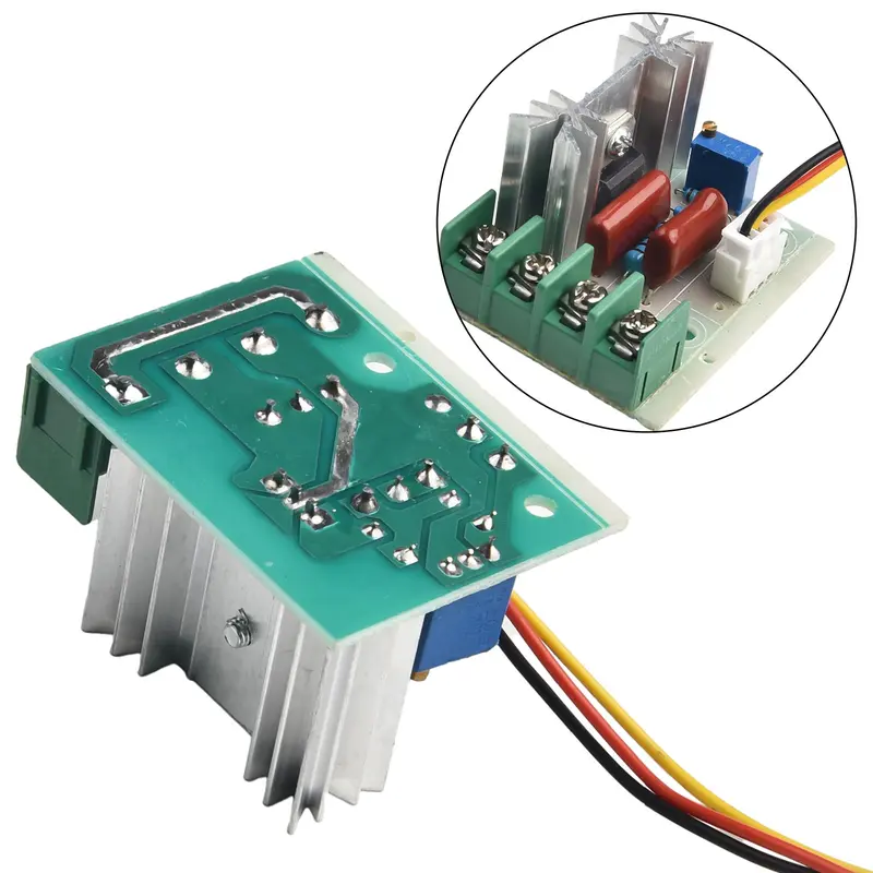 Bộ điều khiển tốc độ động cơ, 220V, 2000W, Bộ điều chỉnh điện áp SCR, Bộ điều nhiệt, với chức năng Bộ điều chỉnh độ sáng 7