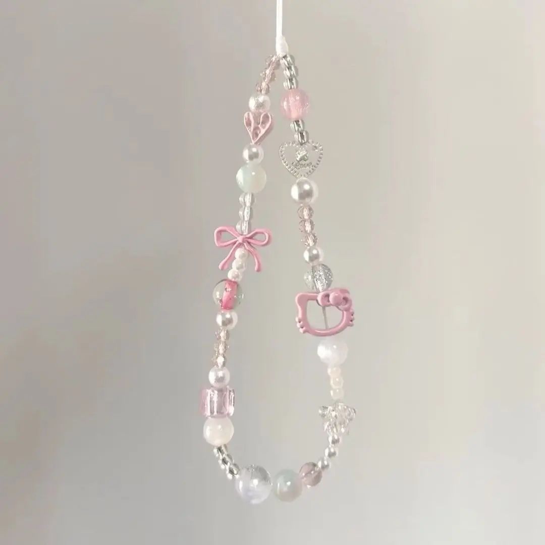 Dây Đeo Dây Chuyền Điện Thoại Tự Làm, Thiết Kế Cô Gái Hồng Mèo Hoạt Hình, Mặt Dây Chuyền Dây Đeo Máy Ảnh CCD, Dây Chuyền Ins Phụ Kiện Phone
