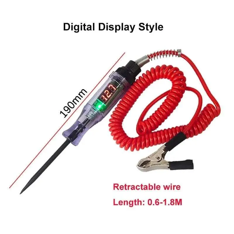Universal Digital Display Truck Voltage Tester Probe Pen Light Bulb Diagnostic Tool Car Circuit Repair Accessories