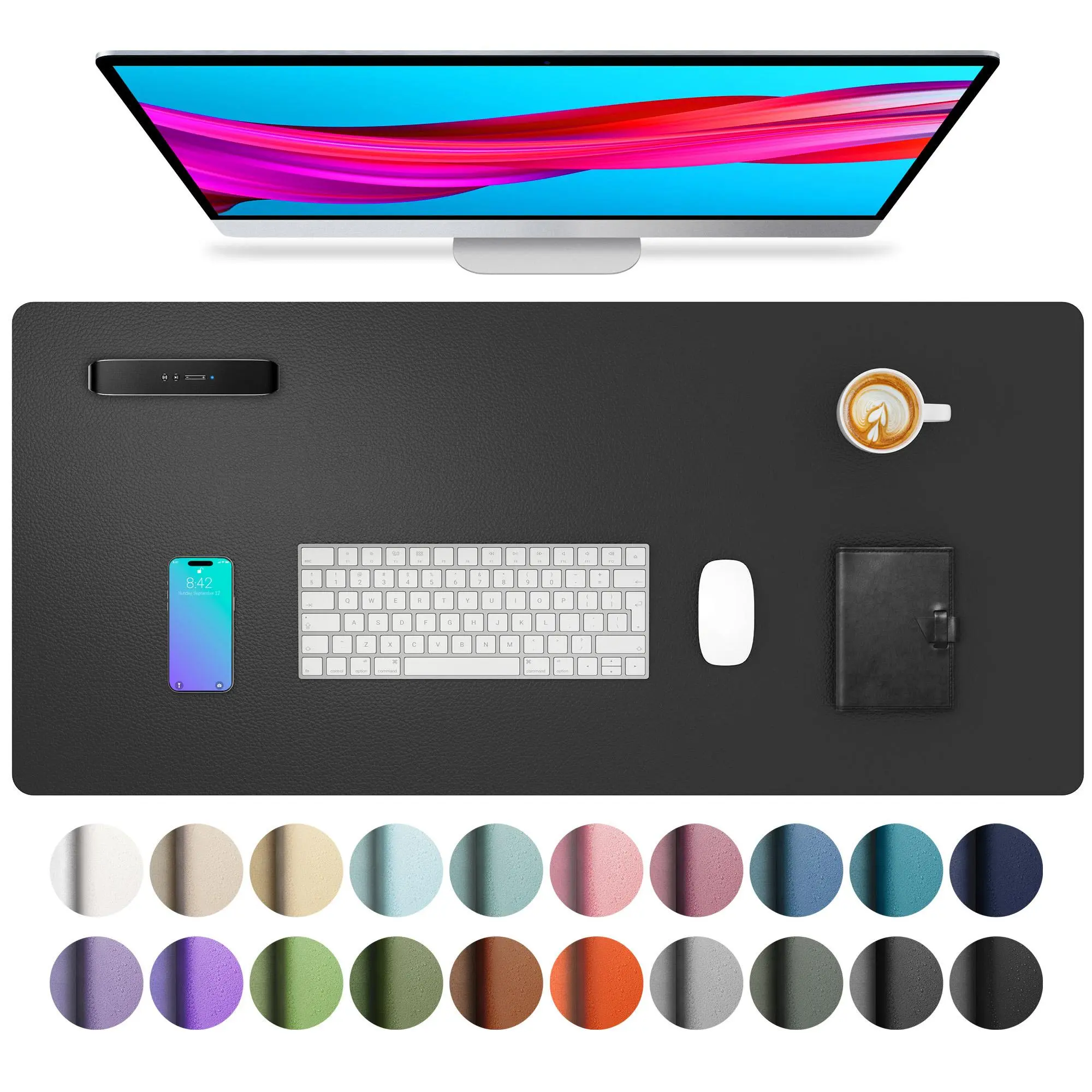 PU Leather Desk Pad, 1 Count Non-slip Mouse Pad, Waterproof Desk Writing Pad for Office and Home, Office Desk Mat, Laptop Desk Pad, Office Supplies