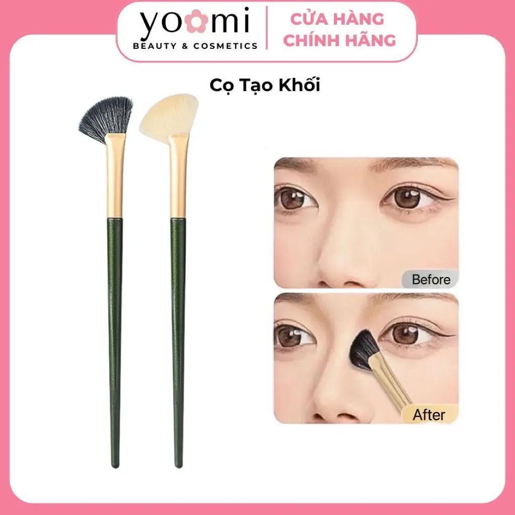 Cọ Xéo Đánh Khối Mũi Đầu Vát Dẹt Lông Mềm Mại Dễ Vệ Sinh Dễ Tạo khối Cosmetic Mỹ Phẩm Trang Điểm