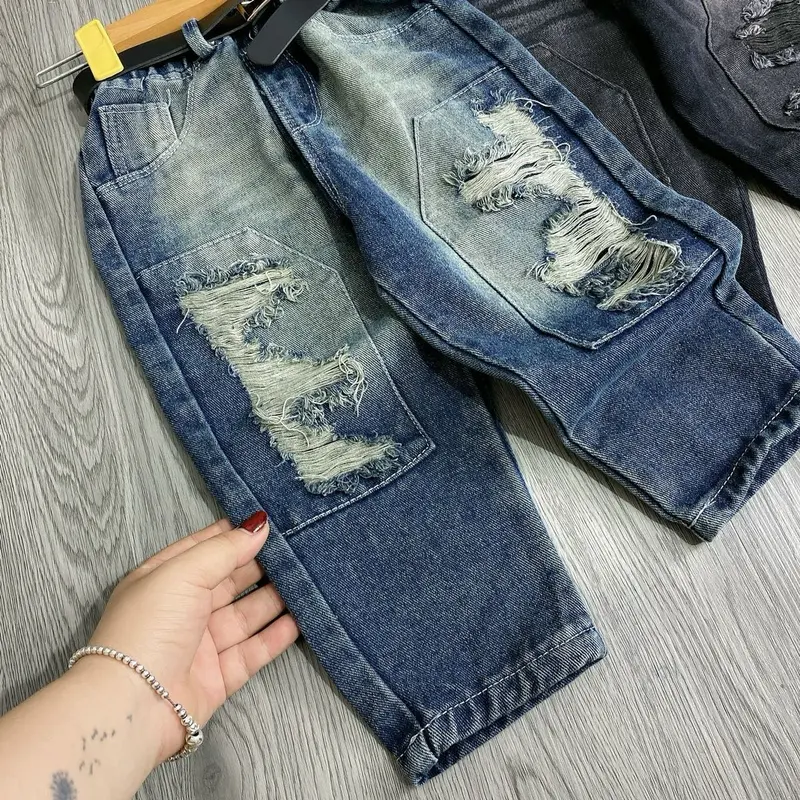 Quần baggy jean cho bé có sz từ 8-28kg( mua 3 bo  kèm 1 kính - 5 bộ kèm đồng hồ) [Shop Linh kids 88) 4