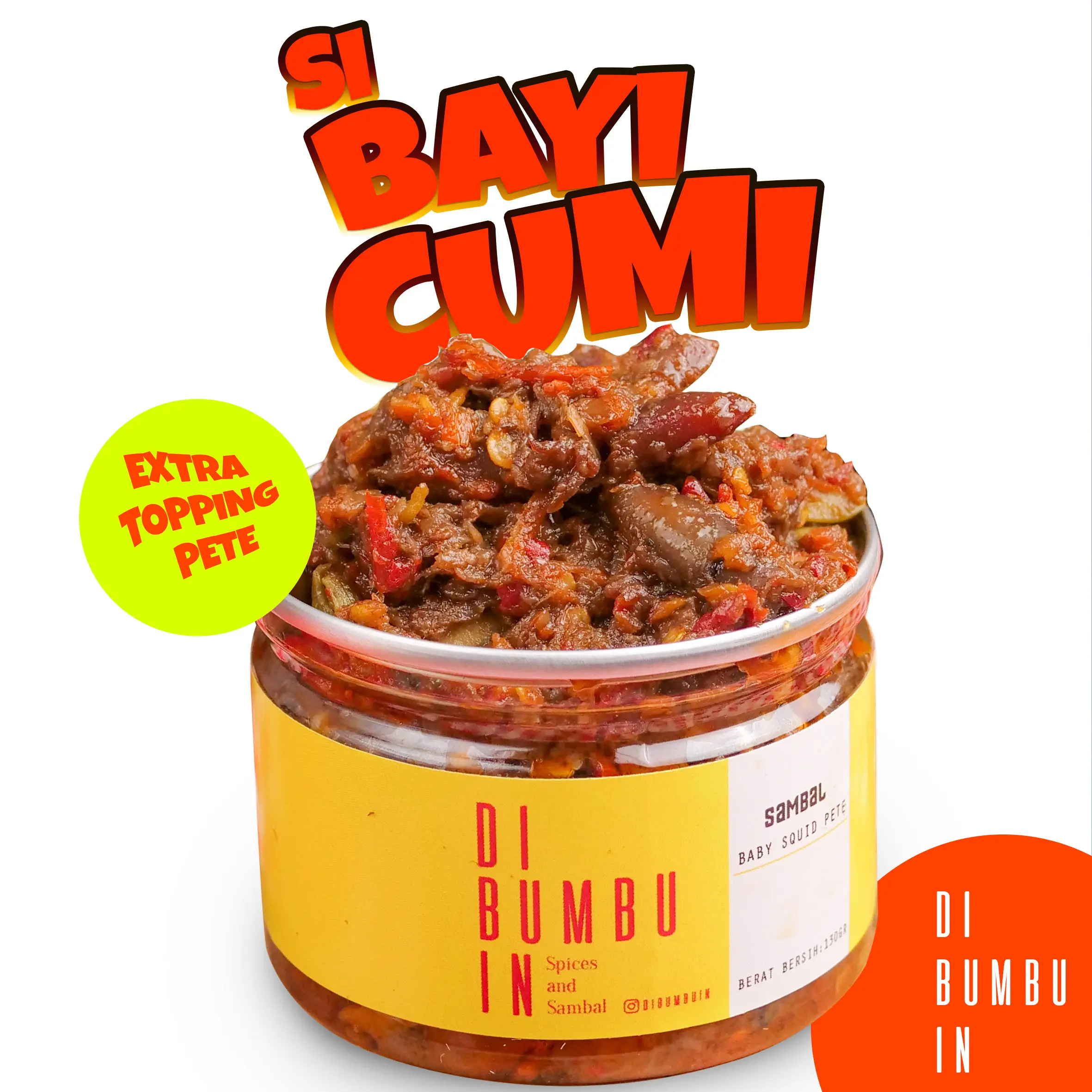 Dibumbuin - Sambal Baby Cumi Pete - 120gr